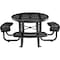 Global Industrial Round Picnic Table, Black, Perforated Metal, 46 in L, 29-1/2 in H Overall 262078BK - alternate 2
